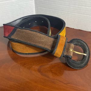 Vintage 90s The Leather Shop Suede Patchwork Wide Belt Women Large
